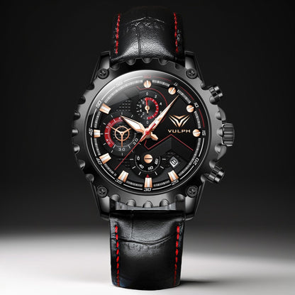 The Carnivore 45mm - Rotating Dials - Superlative Chronograph - Genuine Leather Strap - Mens Watch