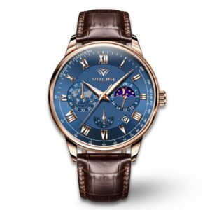 Alpha Male 42mm Sun & Moon Phase Chronograph Men's Watch